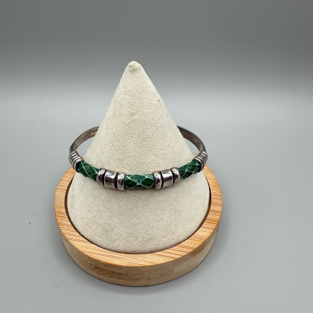 Taxco Green and Silver Bracelet
